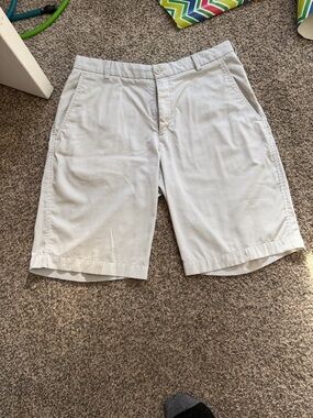 Nike Men's Light Gray Pinstripe Flat Front Shorts 32W